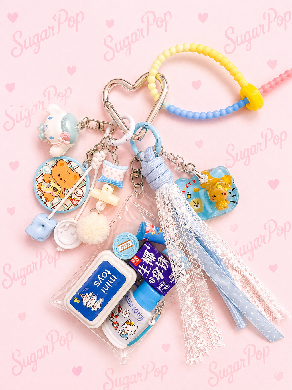 Kawaii Mini Toys Bag Charm Keychain | Cute Character Keychain | Sugar Pop