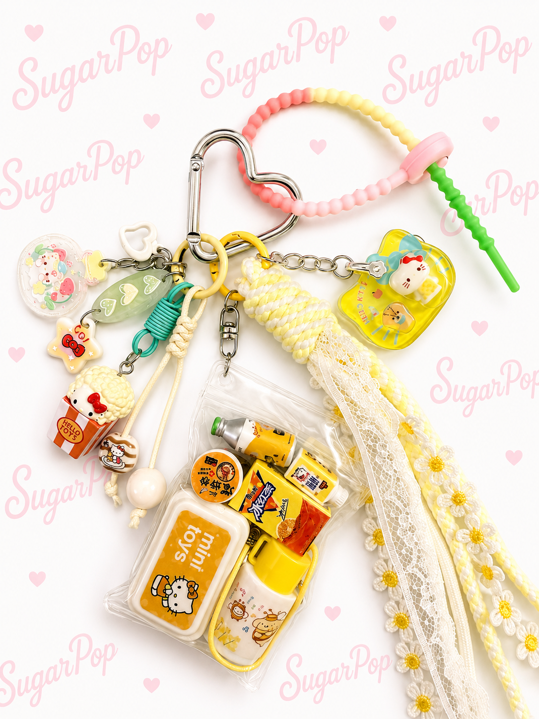 Kawaii Mini Toys Bag Charm Keychain | Cute Character Keychain | Sugar Pop