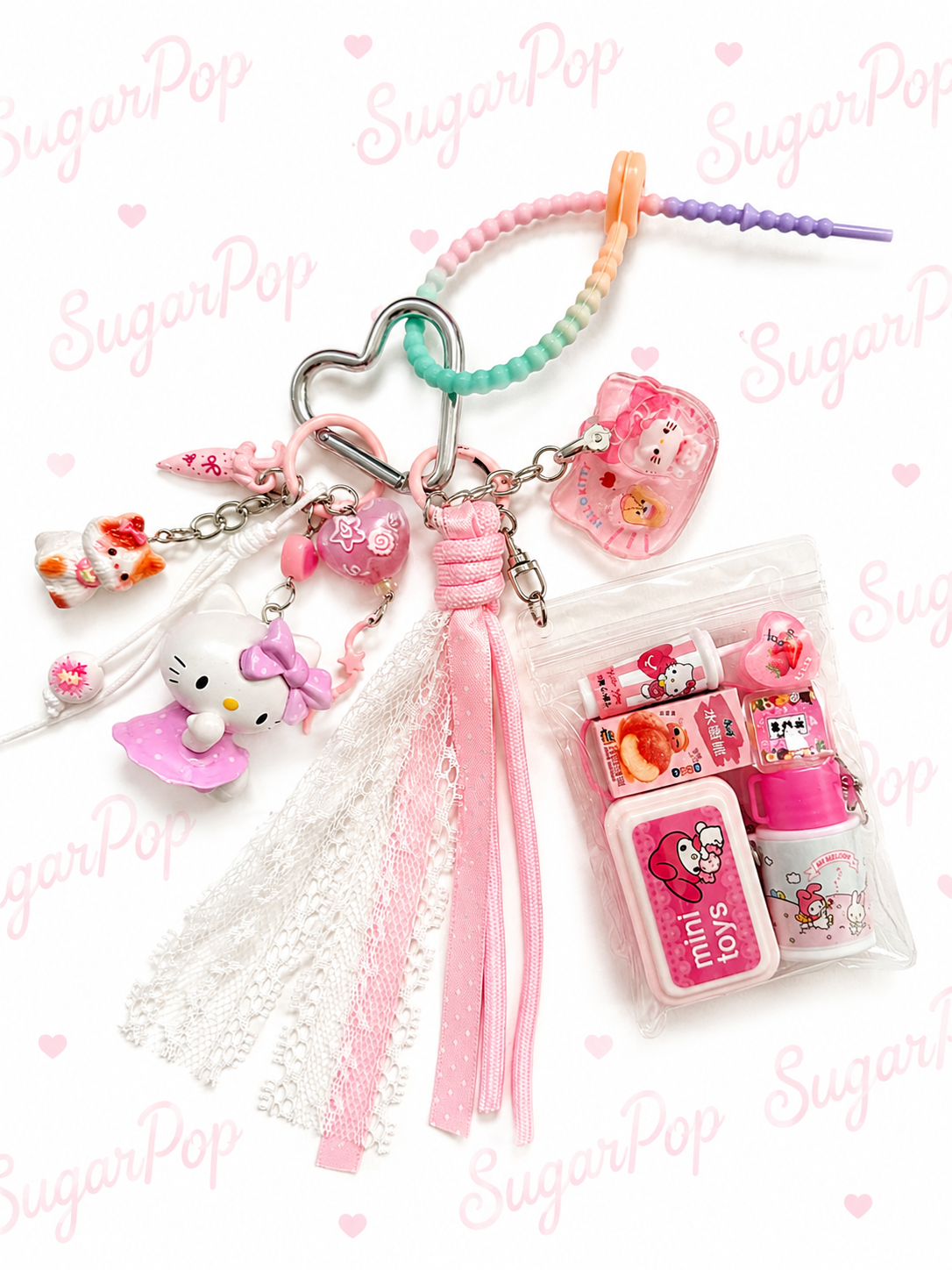 Kawaii Mini Toys Bag Charm Keychain | Cute Character Keychain | Sugar Pop