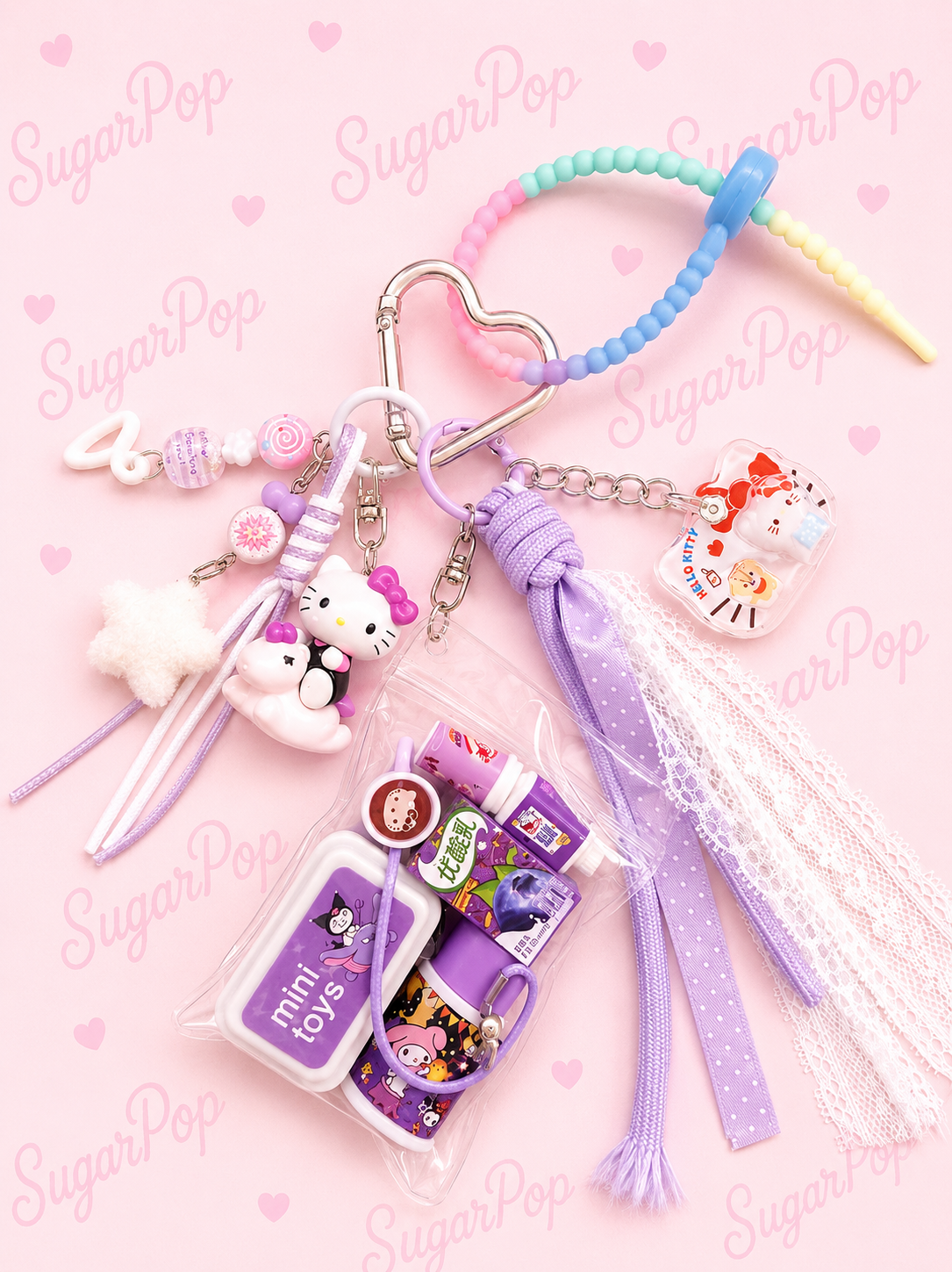 Kawaii Mini Toys Bag Charm Keychain | Cute Character Keychain | Sugar Pop