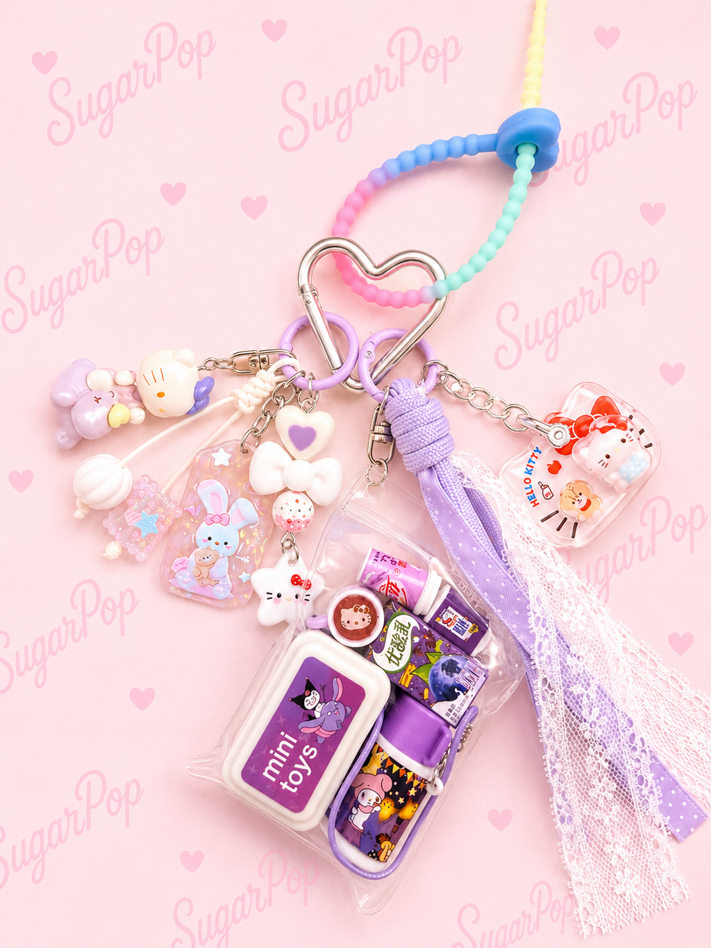 Kawaii Mini Toys Bag Charm Keychain | Cute Character Keychain | Sugar Pop