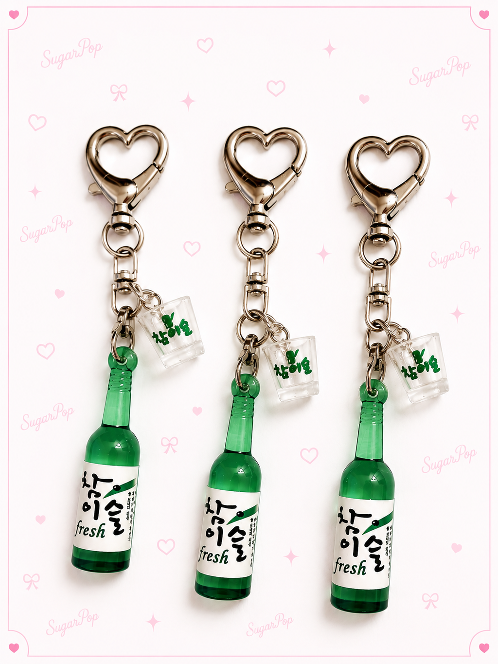 Korean Soju Bottle Acrylic Keychain | Chamisul Fresh Soju Keychain | Cute Korea Bag Charm | Kawaii Keychain
