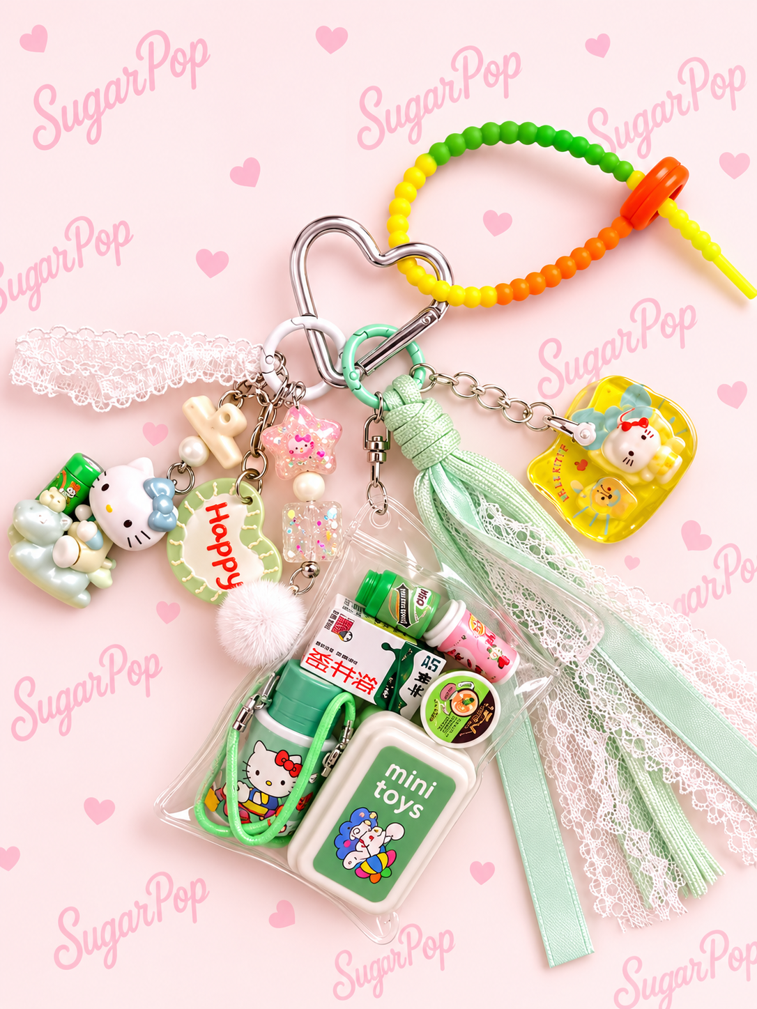 Kawaii Mini Toys Bag Charm Keychain | Cute Character Keychain | Sugar Pop