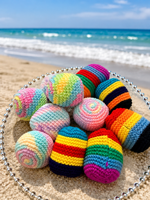 Rainbow Crochet Hacky Sack