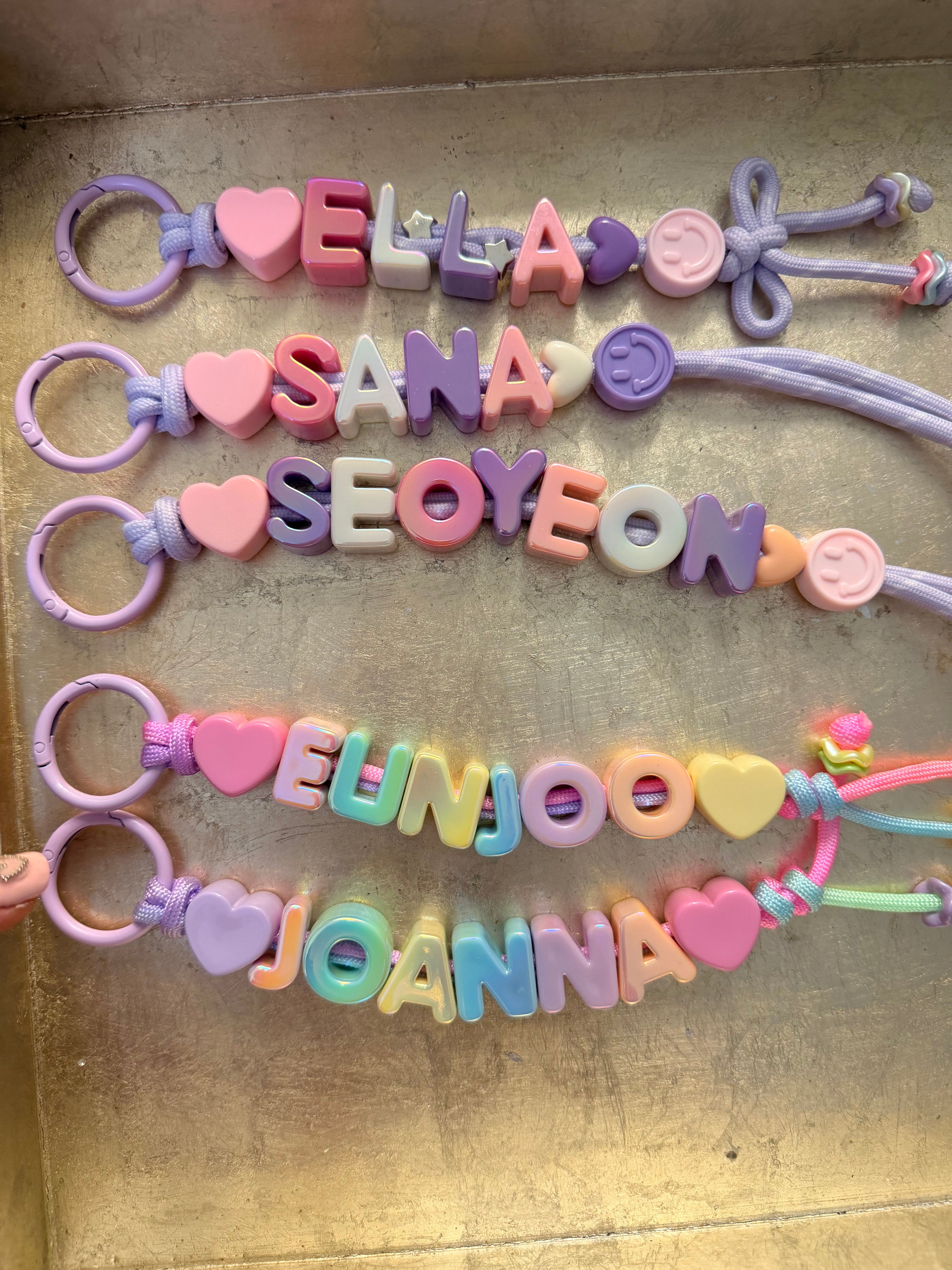 Cotton Candy Custom Name Keychain