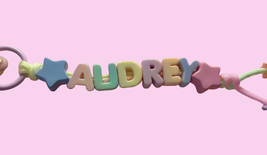Cotton Candy Custom Name Keychain