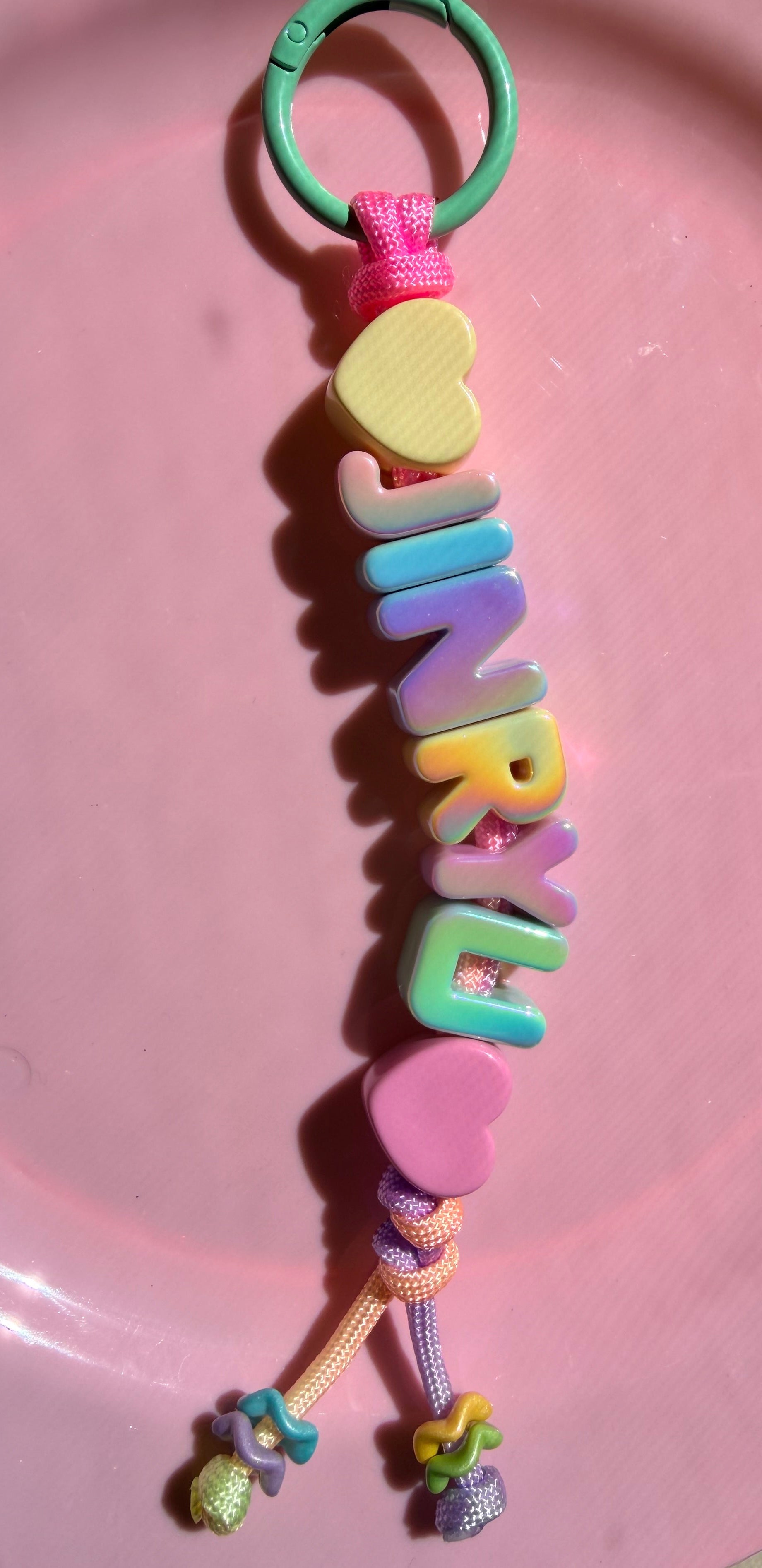 Cotton Candy Custom Name Keychain