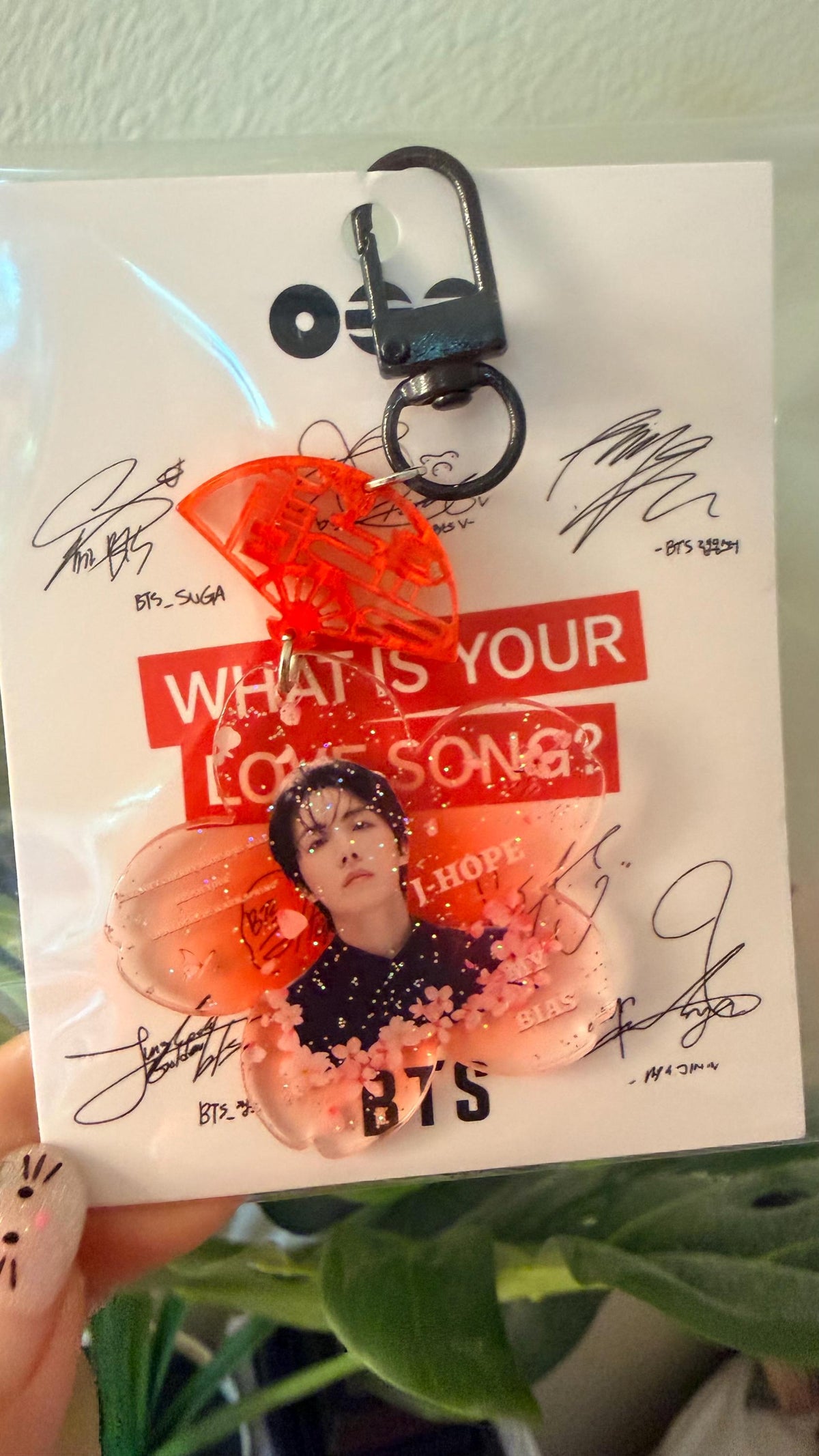 K-pop Glitter Cherry Blossom Keychain – Pink Floral Bag Charm