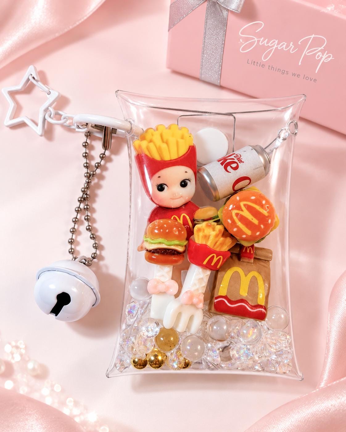Mini Food Pouch Keychain – Cute Fast Food Bag Charm