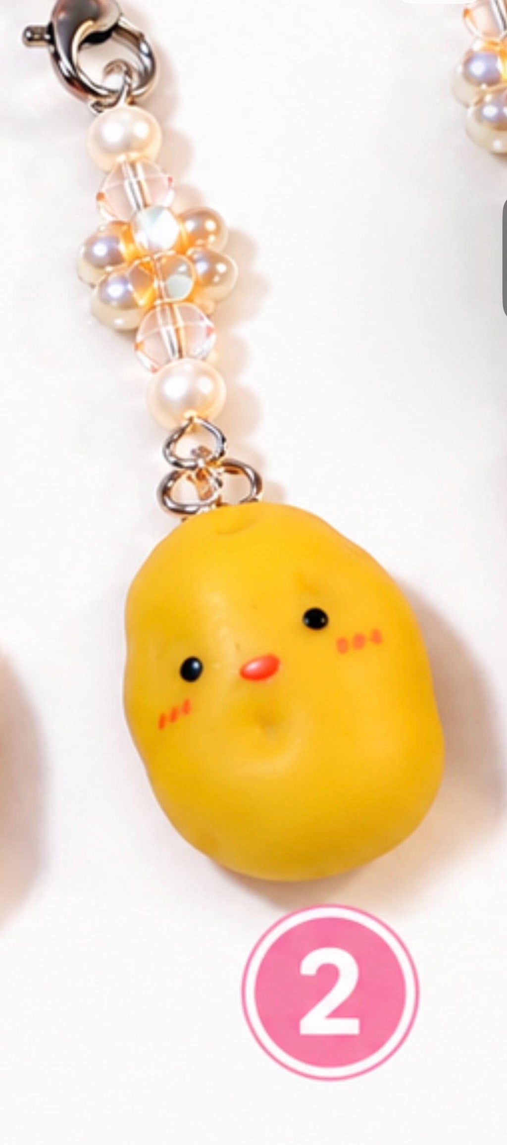 Cute Potato Phone Strap | Crystal Beaded Phone Charm | Kawaii Potato Cell Phone Accessory | 5 Styles