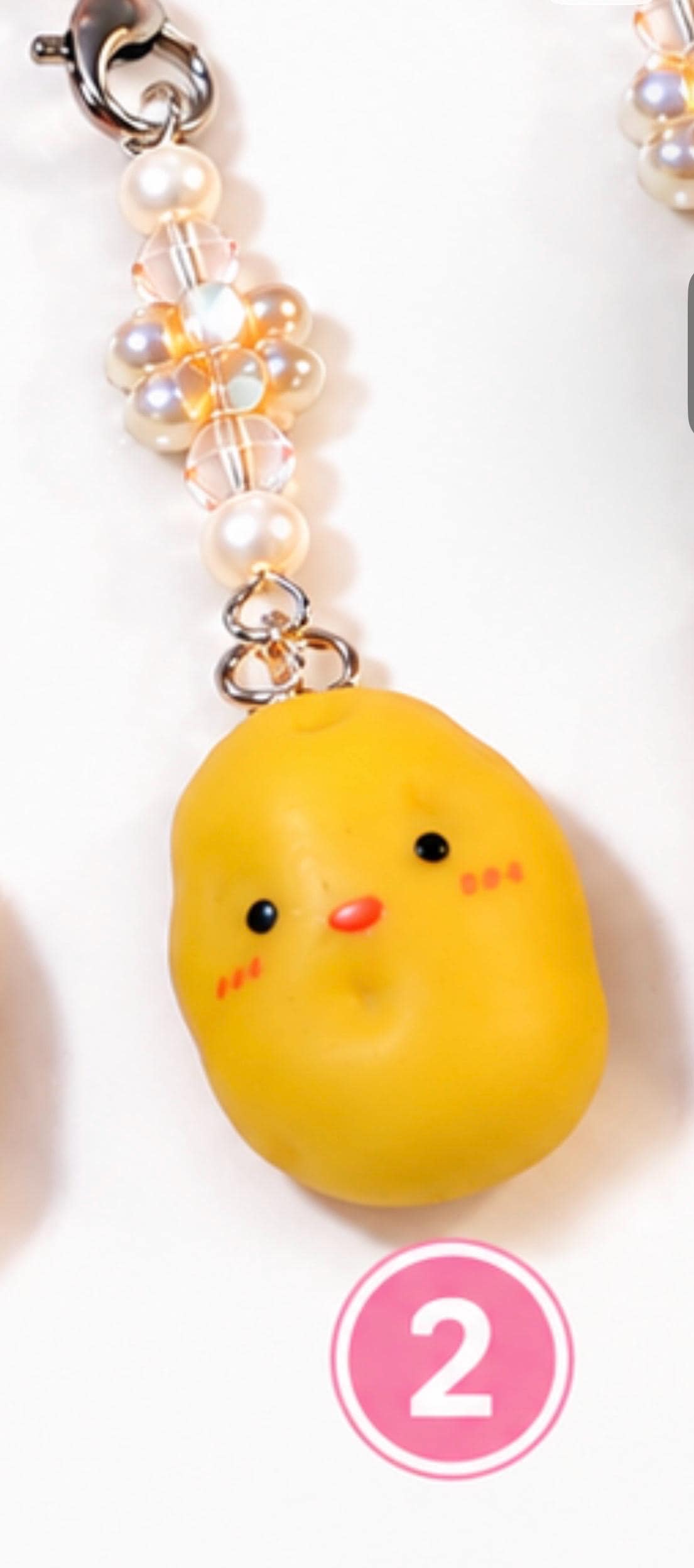 Cute Potato Phone Strap | Crystal Beaded Phone Charm | Kawaii Potato Cell Phone Accessory | 5 Styles