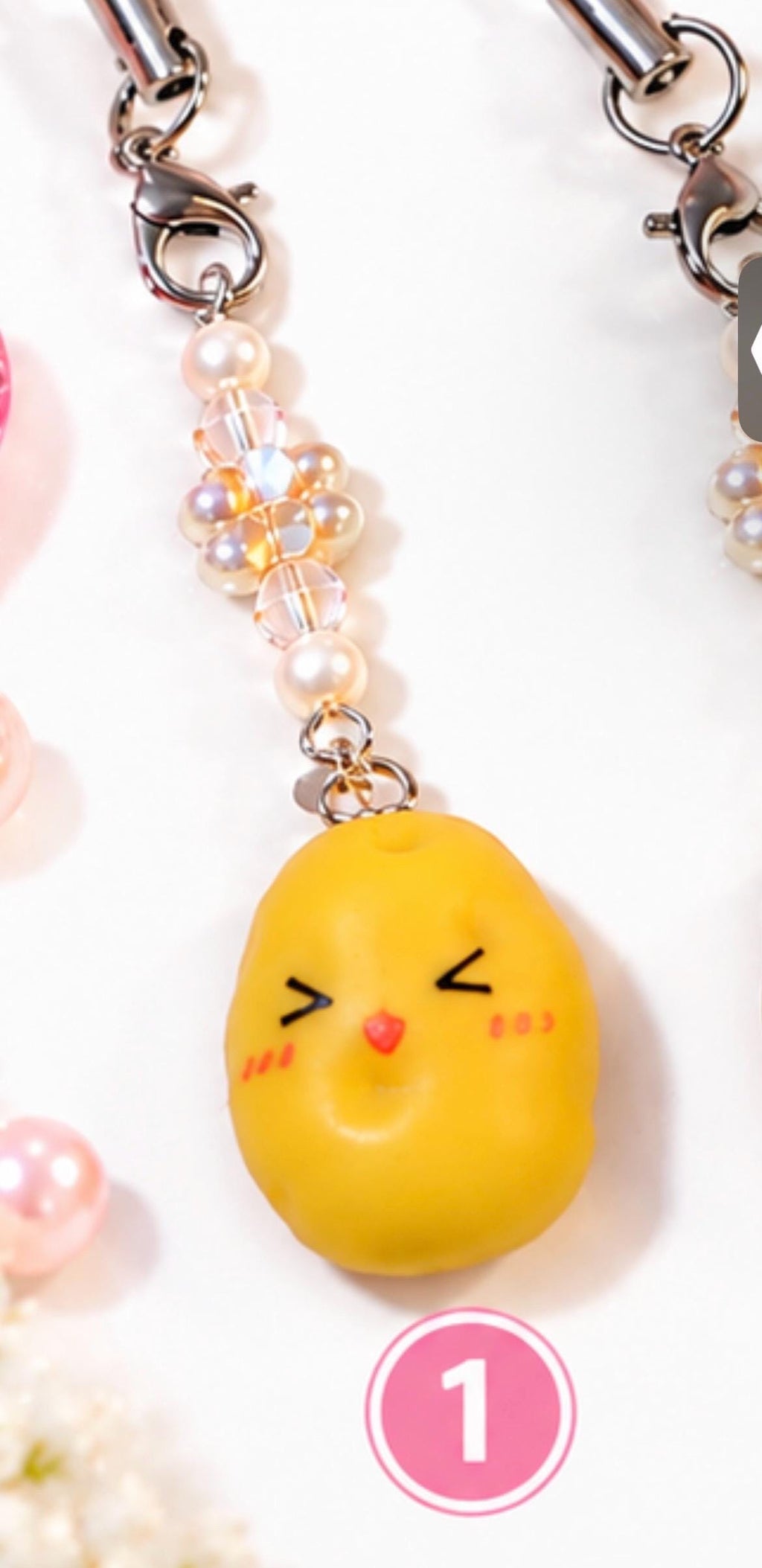 Cute Potato Phone Strap | Crystal Beaded Phone Charm | Kawaii Potato Cell Phone Accessory | 5 Styles