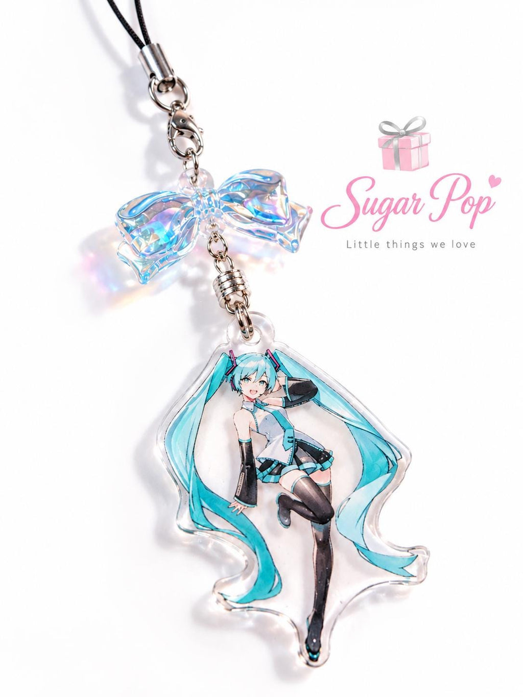 Miku & Luka Phone Strap | Anime Acrylic Charm | Candy Beaded Phone Charm | Kawaii Phone Accessory