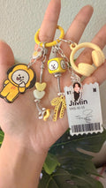 K-Pop BT21 Chain Keyring | Birthday and Signature Acrylic Tag | Phone Charm, Bag Charm and Keychain