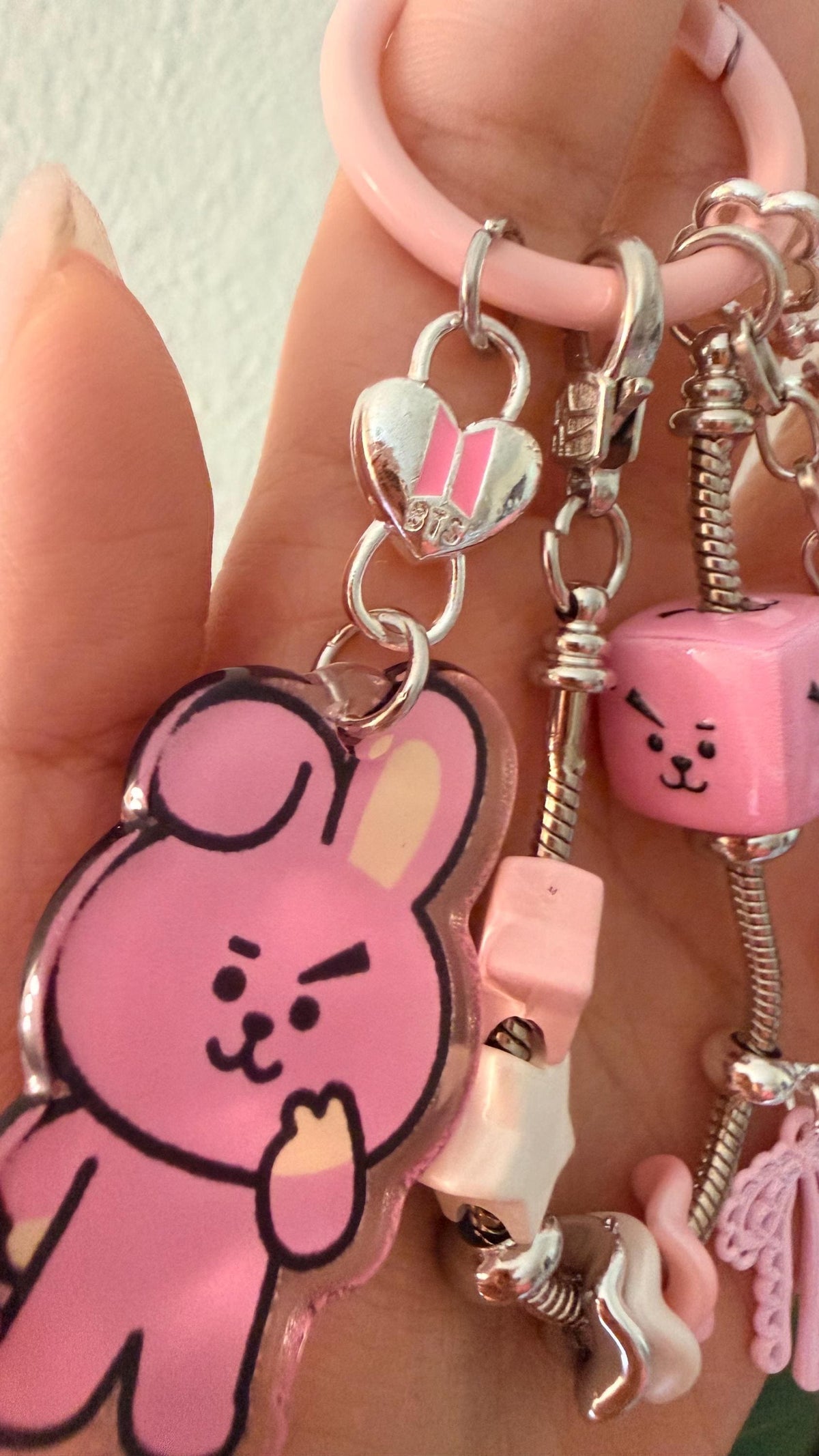 K-Pop BT21 Chain Keyring | Birthday and Signature Acrylic Tag | Phone Charm, Bag Charm and Keychain