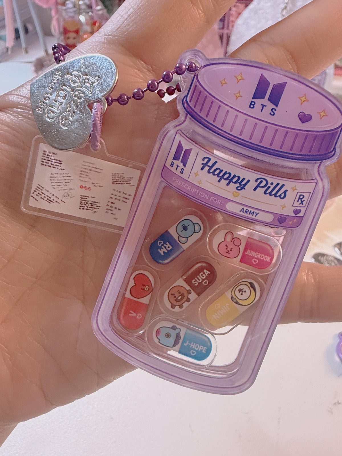 K-Pop Happy Pills Shaker Keychain