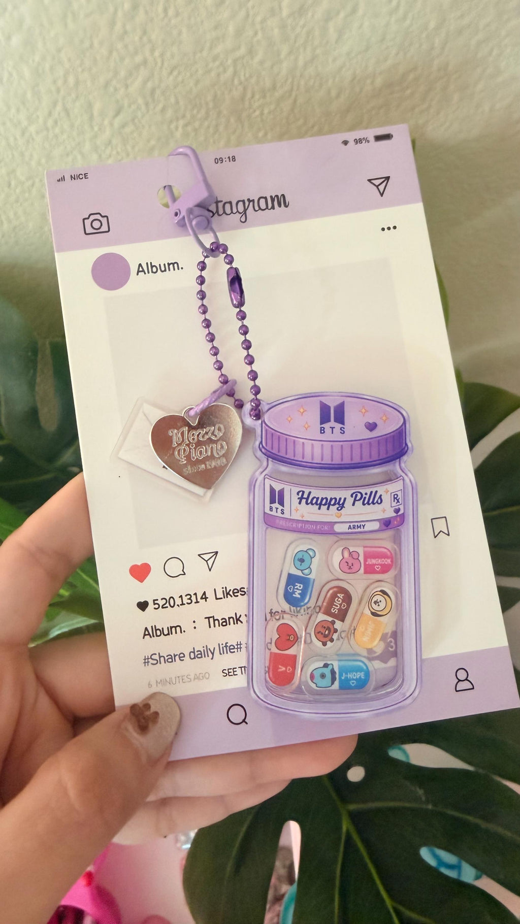 K-Pop Happy Pills Shaker Keychain