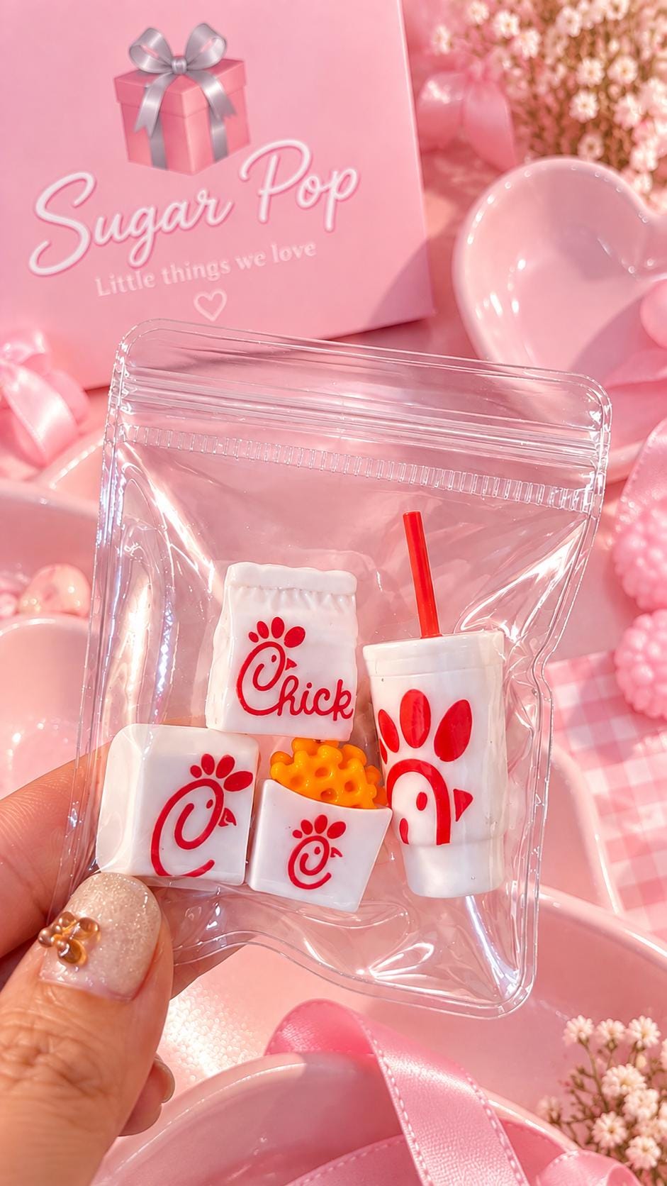 Fast Food Inspired Mini Charm Set – 4 Piece Food & Drink Charms