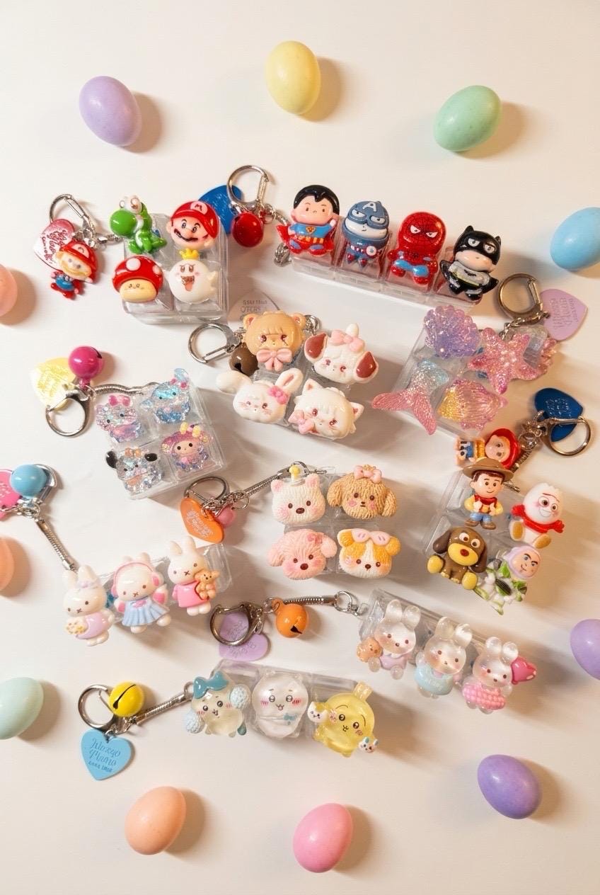 Cute 3D LED Clicker Keychain | Kawaii Character Keyboard Clicker | Fidget Toy Bag Charm | Sensory Keychain