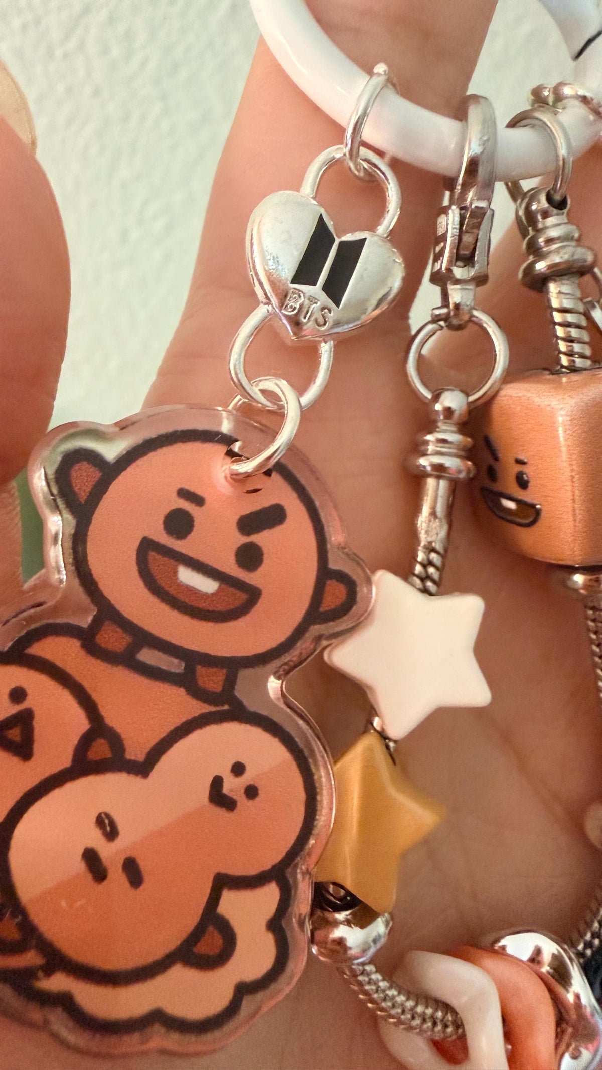 K-Pop BT21 Chain Keyring | Birthday and Signature Acrylic Tag | Phone Charm, Bag Charm and Keychain