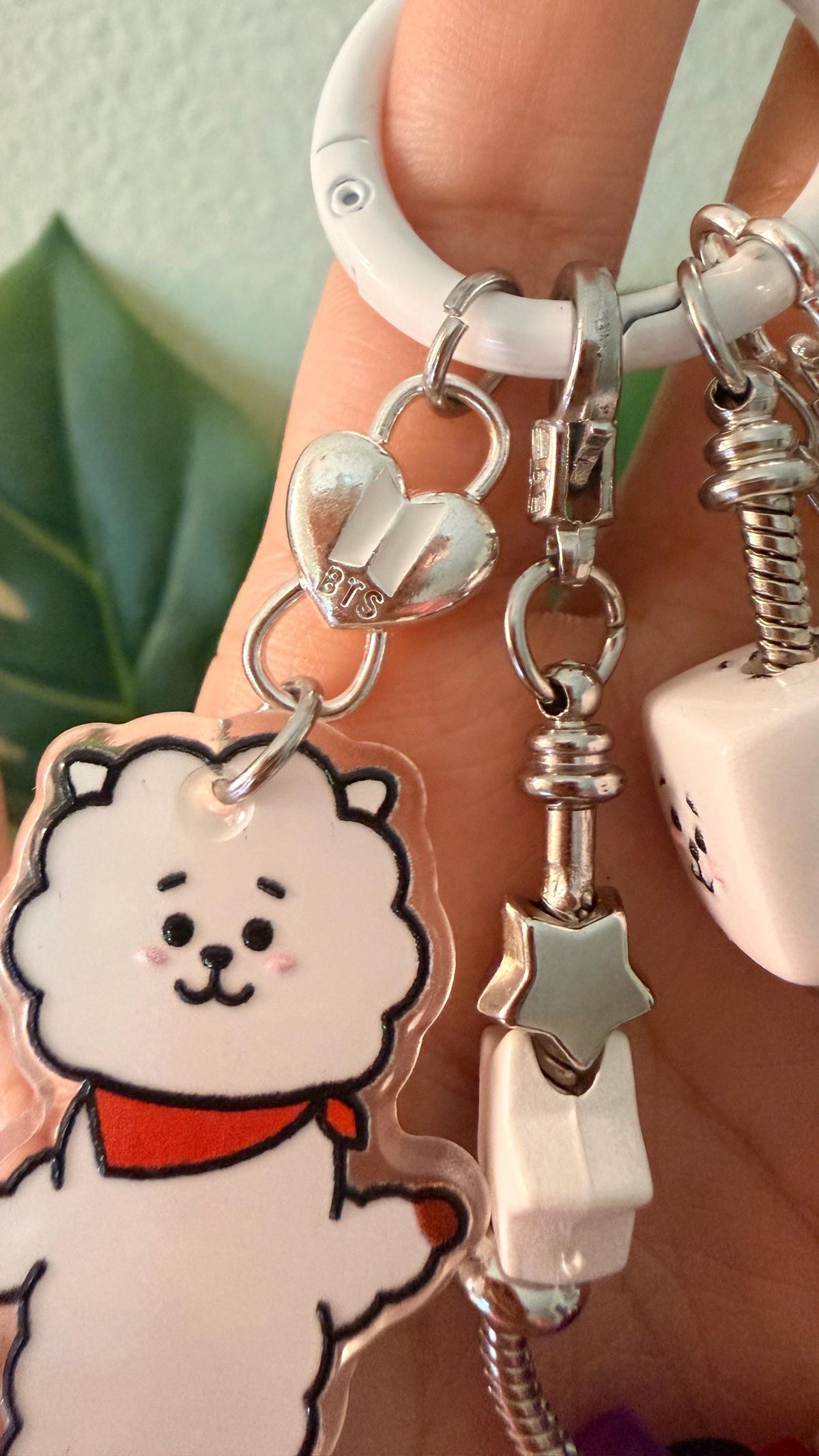 K-Pop BT21 Chain Keyring | Birthday and Signature Acrylic Tag | Phone Charm, Bag Charm and Keychain