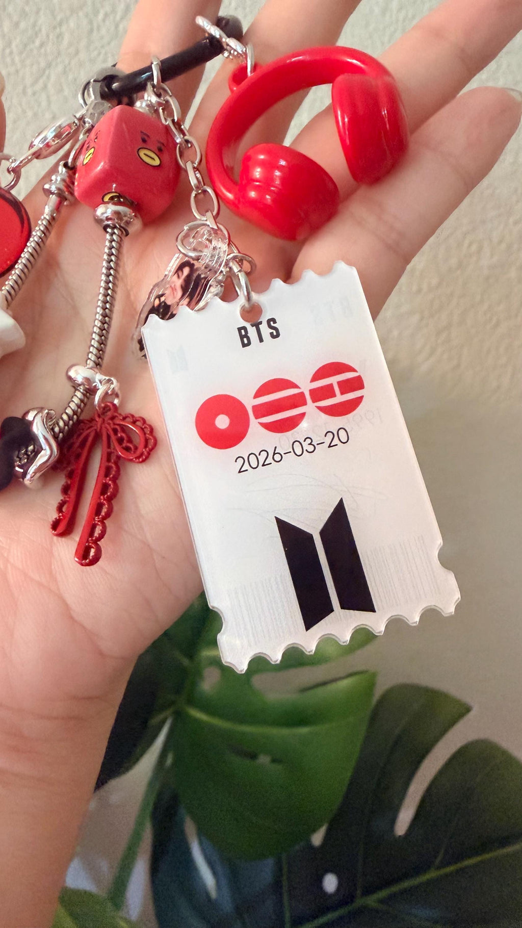 K-Pop BT21 Chain Keyring | Birthday and Signature Acrylic Tag | Phone Charm, Bag Charm and Keychain