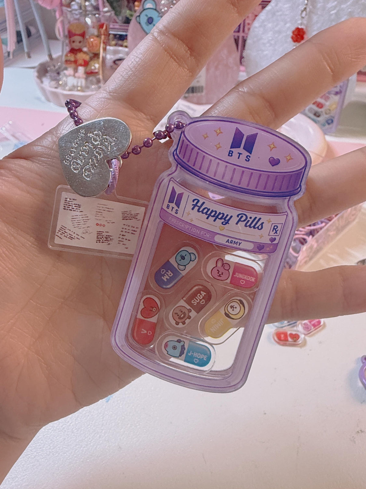 K-Pop Happy Pills Shaker Keychain