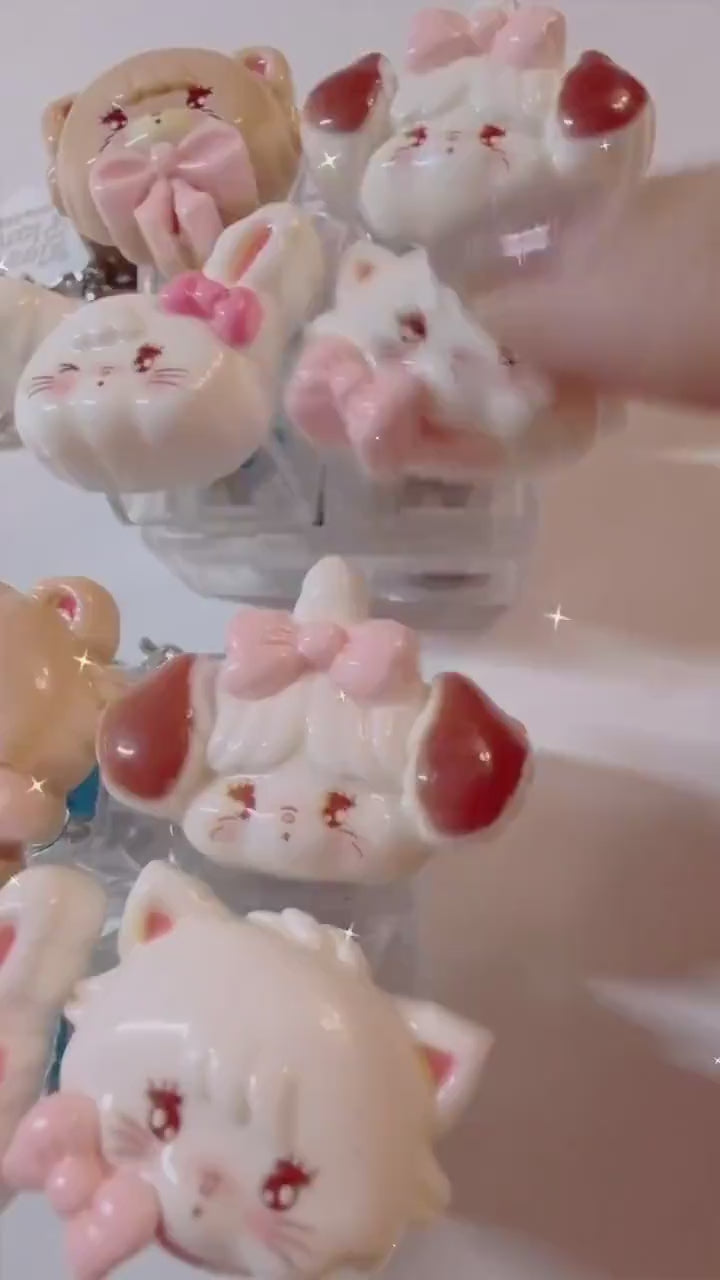 Cute 3D LED Clicker Keychain | Kawaii Character Keyboard Clicker | Fidget Toy Bag Charm | Sensory Keychain