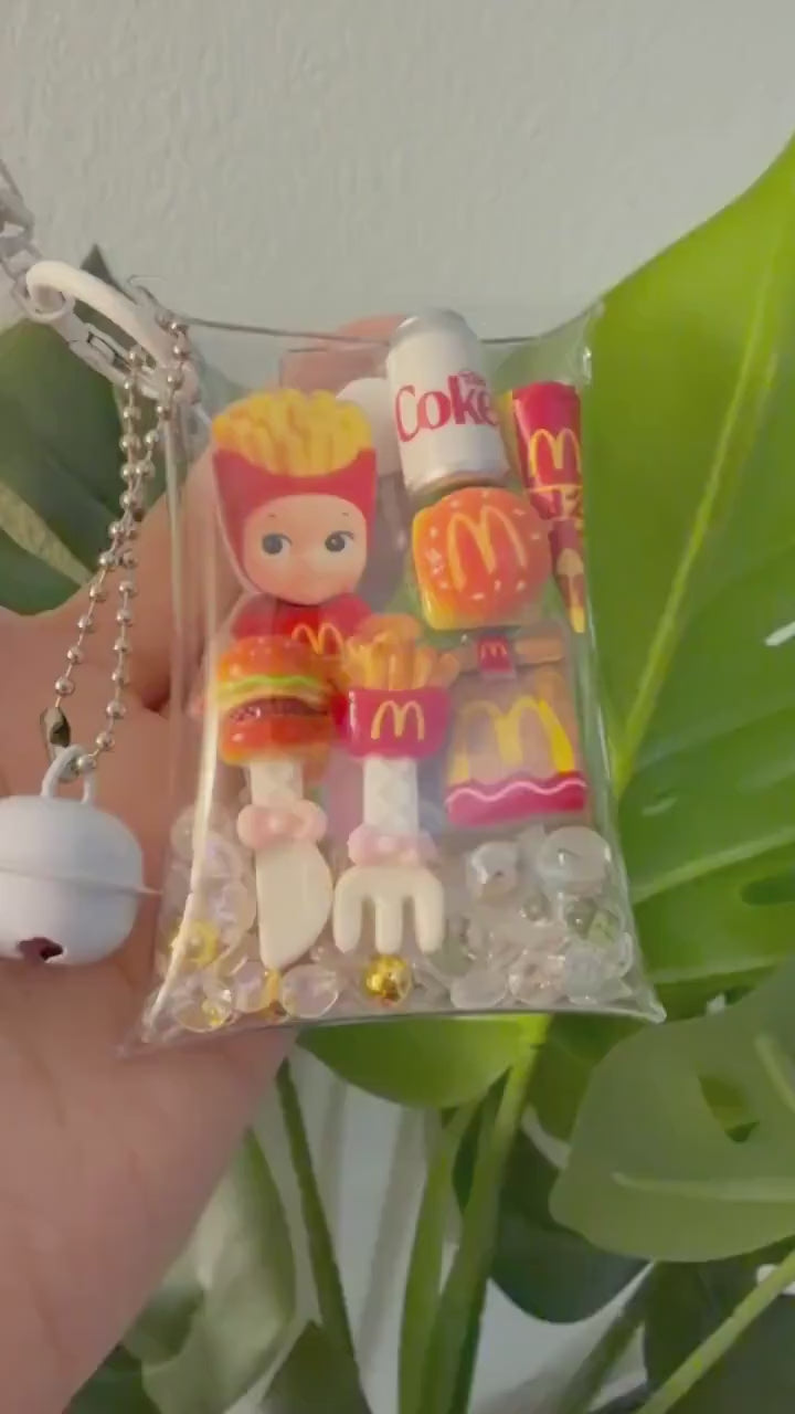 Mini Food Pouch Keychain – Cute Fast Food Bag Charm