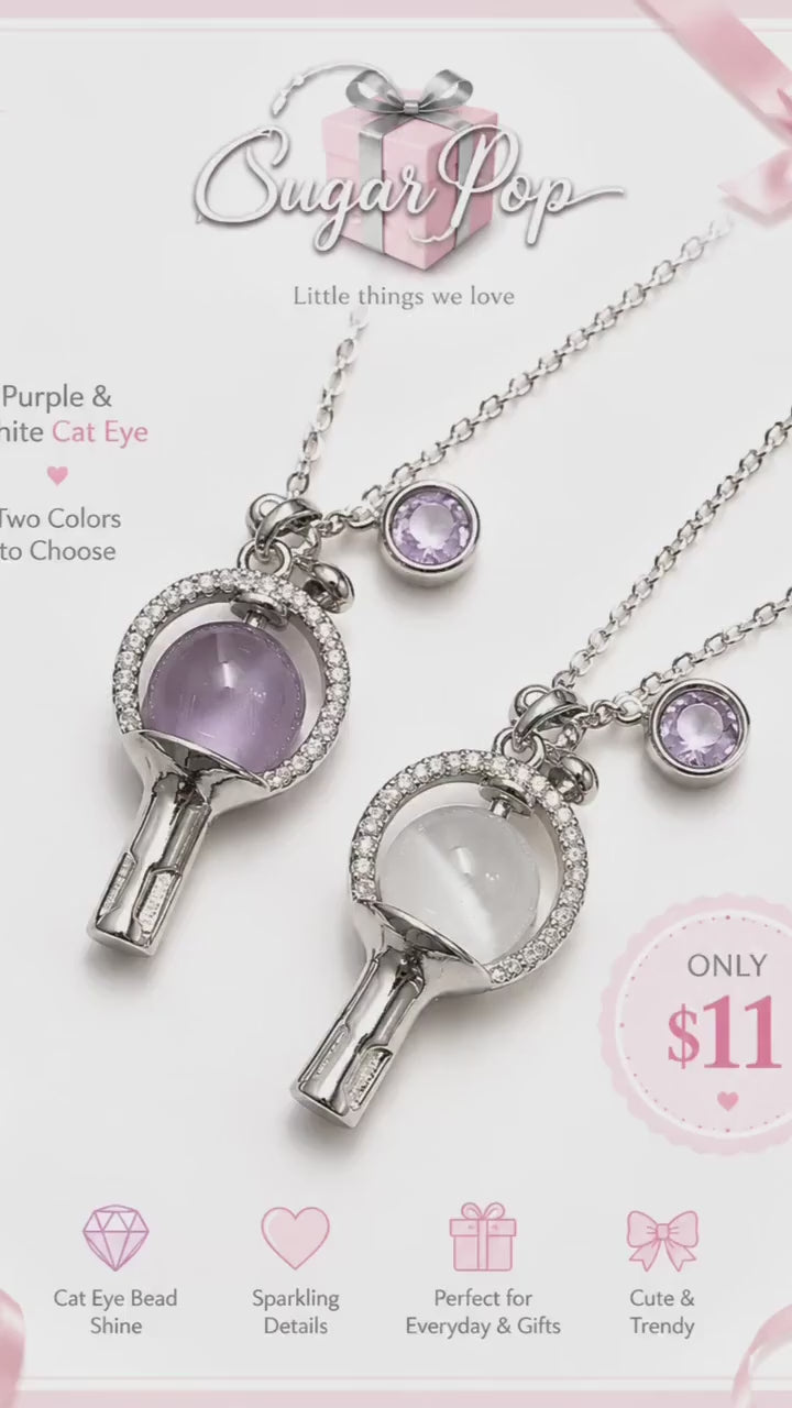Purple Jewelry Collection – Necklace & Earring Set + Cat Eye Necklace
