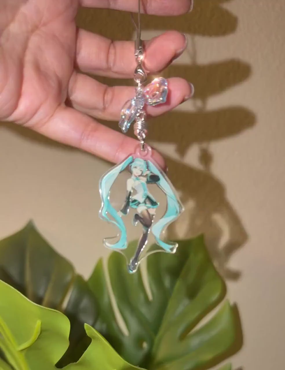 Miku & Luka Phone Strap | Anime Acrylic Charm | Candy Beaded Phone Charm | Kawaii Phone Accessory
